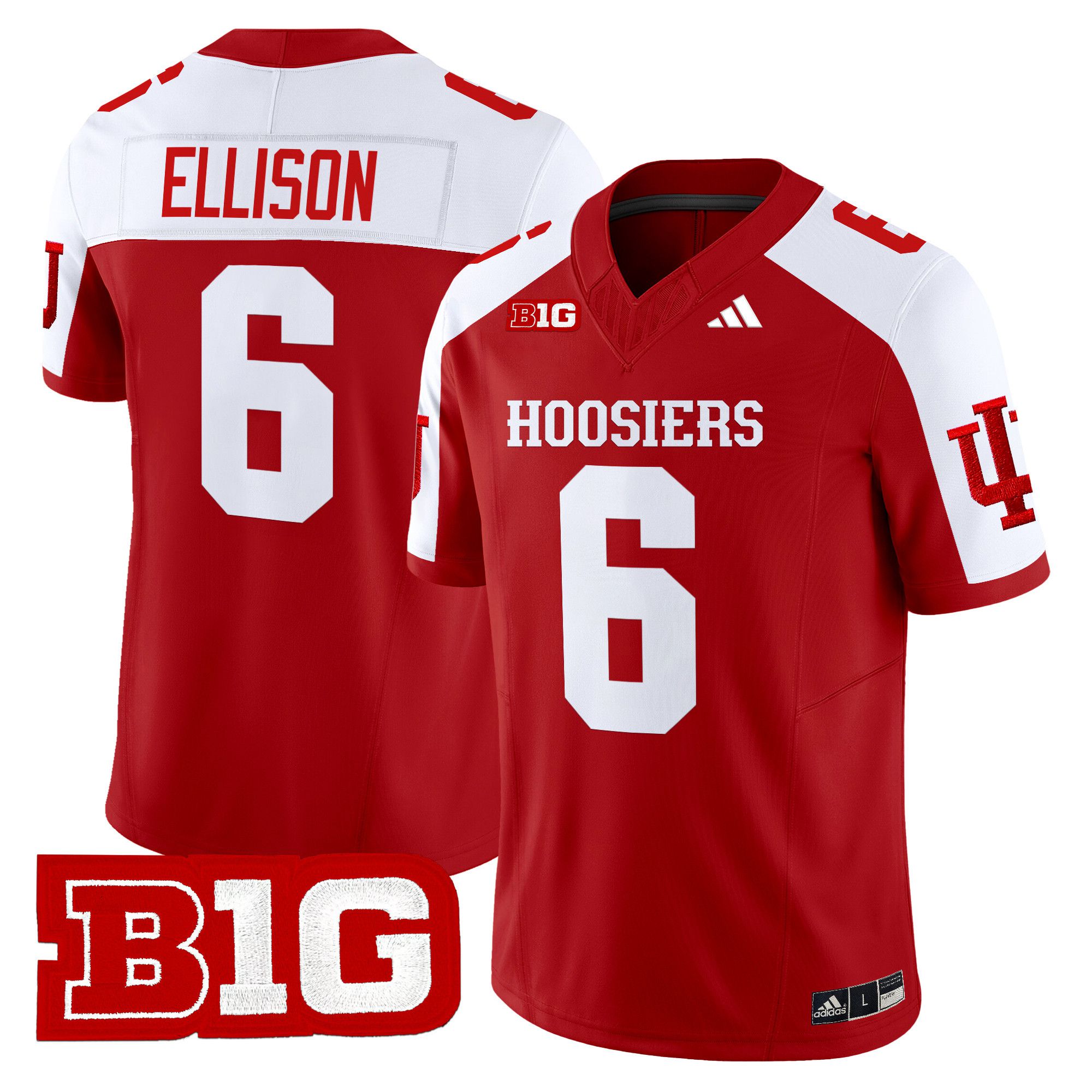 Men Indiana Hoosiers #6 Ellison Red 2024 Vapor Limited NCAA Jersey->->NCAA Jersey